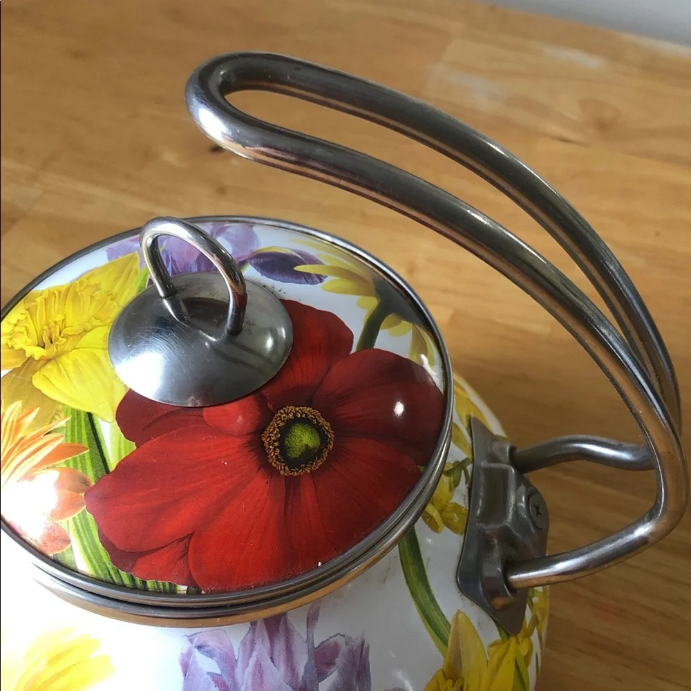 PIONEER Multicolor spring Floral Enamel Tea Kettle